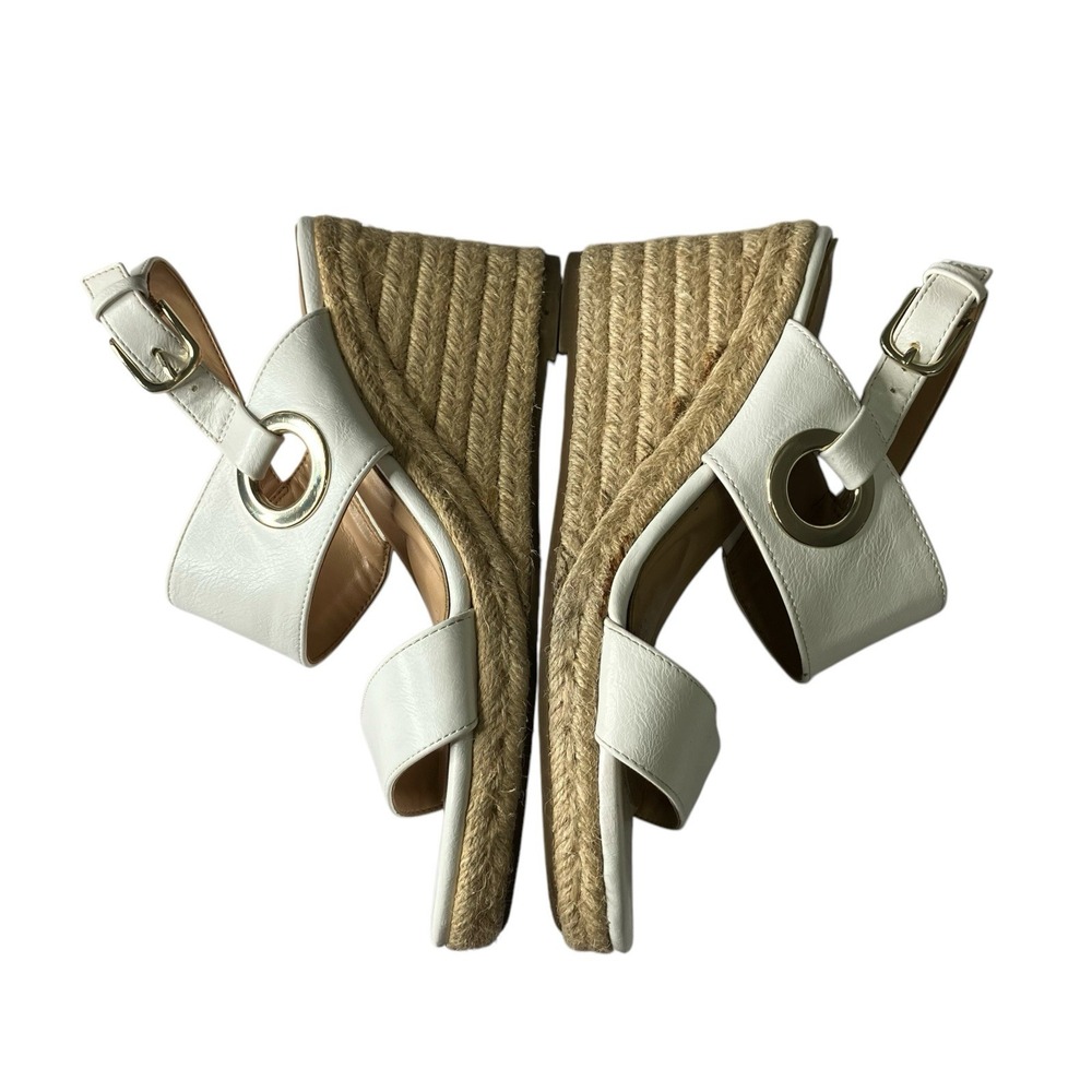 Abella True Comfort Taya Wedge Sandal Size 7 Espadrille Heel Gold Hardware - Picture 7 of 11